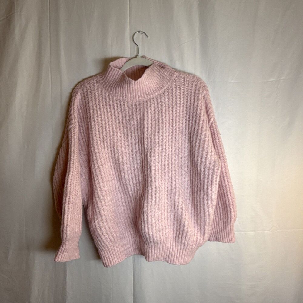 FRNCH Light Pink Mock Neck Sweater Size S/M Preowned